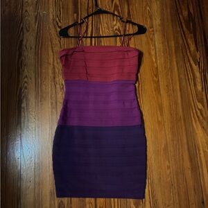 Max & Cleo Burgundy and Purple Mini Dress